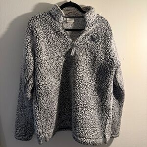 J. America Gray Sherpa Quarter-Zip Pullover - Size XL Duluth Pack